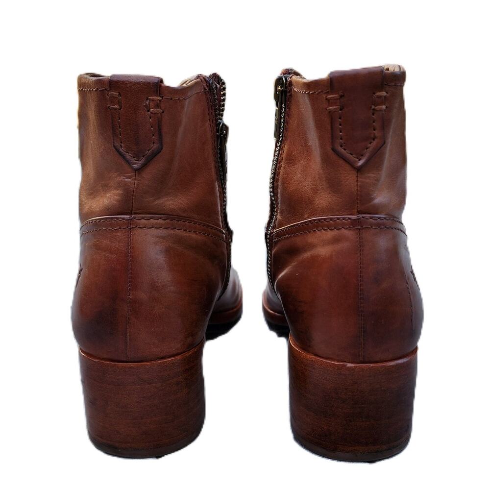 FRYE Soft Aged Leather Western Zip Ankle Boots 9.5 - Picture 8 of 10